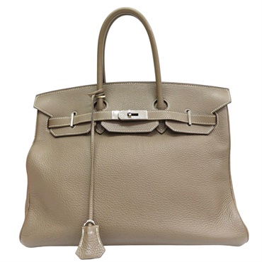 大象灰 TC牛皮 Birkin 35 柏金包 手提包 口I刻 銀扣【HERMES 愛馬仕】 H027767CK