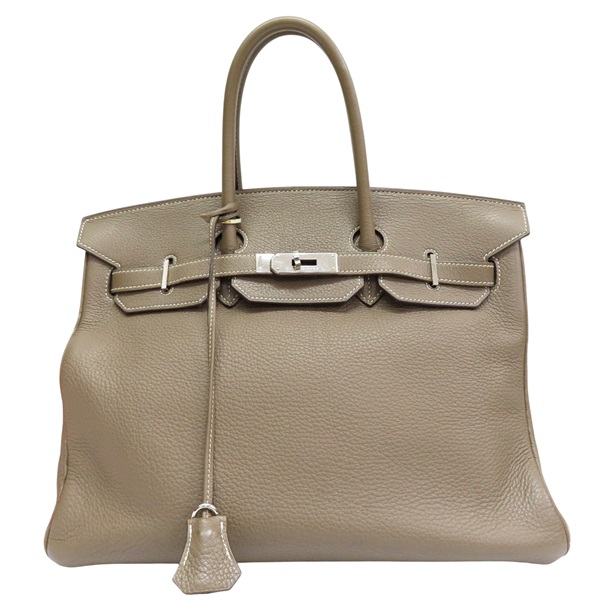 大象灰 TC牛皮 Birkin 35 柏金包 手提包 口I刻 銀扣【HERMES 愛馬仕】 H027767CK