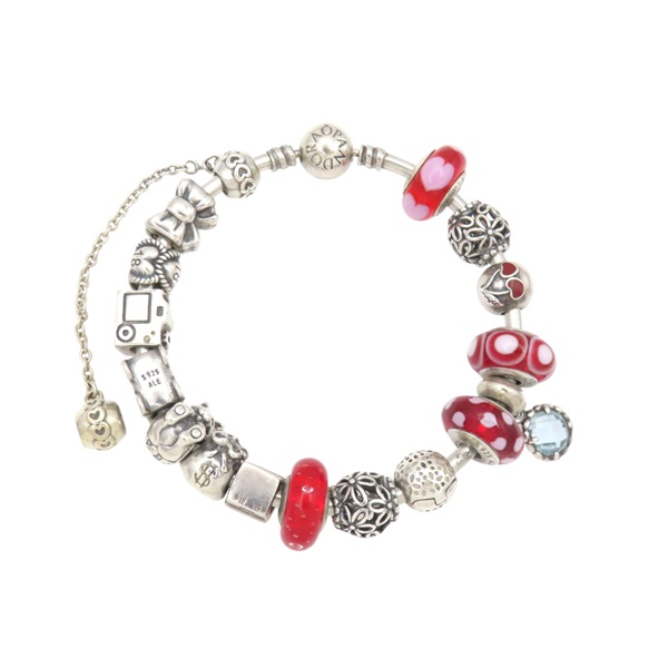 925純銀 紅色琉璃 串飾 Pandora 手環【PANDORA 潘朵拉】