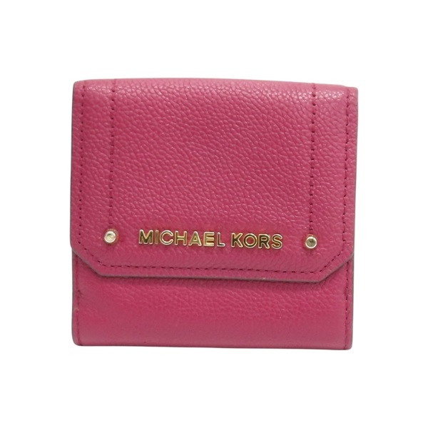 紅色 牛皮 扣式短夾【MICHAEL KORS 麥可寇斯】