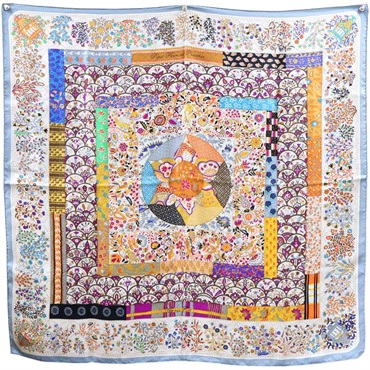 多色 Pique Fleuri De Provence 絲綢 絲巾【HERMES 愛馬仕】
