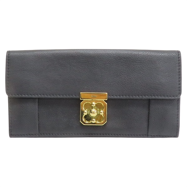 黑色 牛皮 兩折長夾 【Chloe 克羅伊】