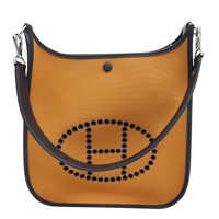 餅乾色帆布 深藍色牛皮 加侖紫內裡 Neo Evelyne 29 肩背包 W刻【HERMES 愛馬仕】 H084546CKAE