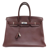 哈瓦那色 Veau Gulliver皮革 Birkin 35 柏金包 手提包 口J刻 銀扣【HERMES 愛馬仕】