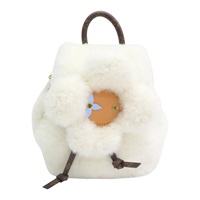 白色毛絨 棕色原花帆布 Viv-ified 後背包 兩用包【LOUIS VUITTON LV 路易威登】 M26246
