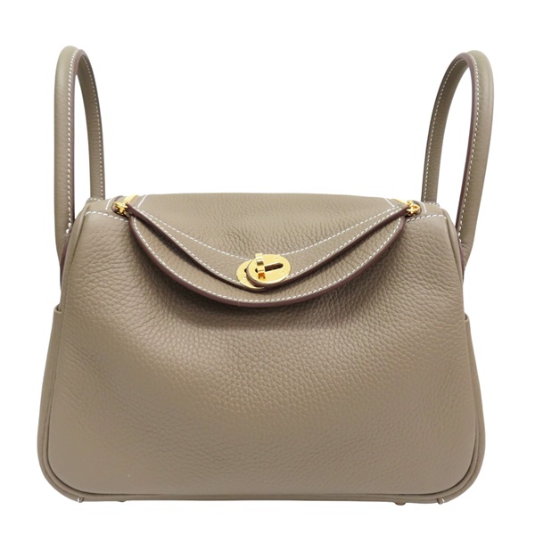 大象灰 TOGO牛皮 Lindy 26 肩背包 金釦 W刻【HERMES 愛馬仕】 H073428CK