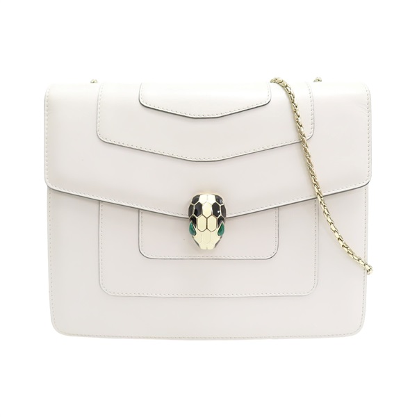 奶白色 牛皮 Serpenti Forever 肩背包【BVLGARI 寶格麗】