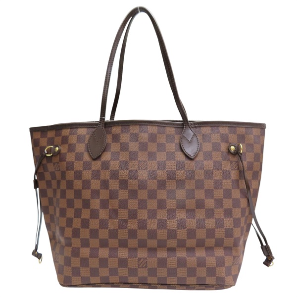棕色 棋盤格帆布 Neverfull MM 托特包【LOUIS VUITTON LV 路易威登】 N51105