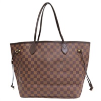 棕色 棋盤格帆布 Neverfull MM 托特包【LOUIS VUITTON LV 路易威登】 N51105