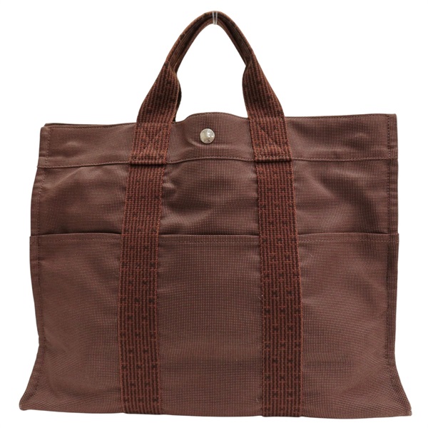 棕色 帆布 Herline MM 手提包【HERMES 愛馬仕】