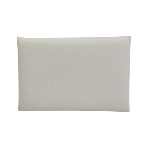 白色 Epsom 牛皮 Calvi 卡夾 名片夾 B刻 銀扣【HERMES 愛馬仕】 H044164CK10