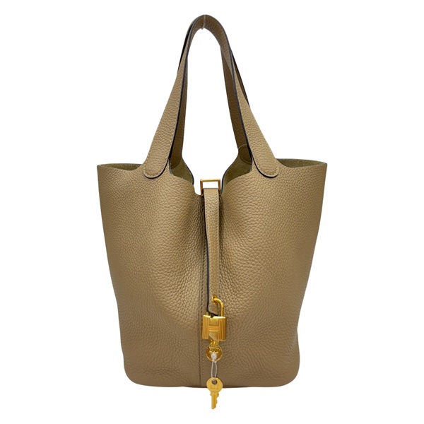 風衣灰 Taurillon牛皮 Picotin Lock 22 手提包 Z刻 金扣【HERMES 愛馬仕】