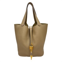 風衣灰 Taurillon牛皮 Picotin Lock 22 手提包 Z刻 金扣【HERMES 愛馬仕】