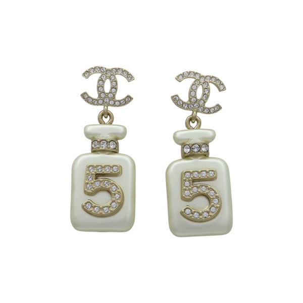 香檳金 金屬 NO.5香水瓶 耳環【CHANEL 香奈兒】 AB8469