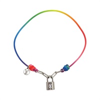 銀色鍍金 彩虹繩 Lockit手環【LOUIS VUITTON LV 路易威登】 Q05269