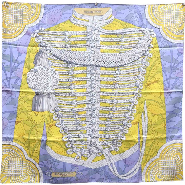 多色 絲綢 絲巾 BRANDEBOURGS FLEURIS H904041S 90x90【HERMES 愛馬仕】 H904041S