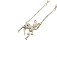 淺金色鍍金 小鹿斑比造型 項鏈【CHANEL 香奈兒】