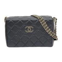 黑色 菱格紋 羊皮 肩背包【CHANEL 香奈兒】