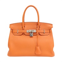 橘色 Togo牛皮 Birkin 30 柏金包 手提包 □N刻 銀扣【HERMES 愛馬仕】
