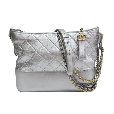 銀色 牛皮 Gabrielle 流浪包 肩背包【CHANEL 香奈兒】 A93824