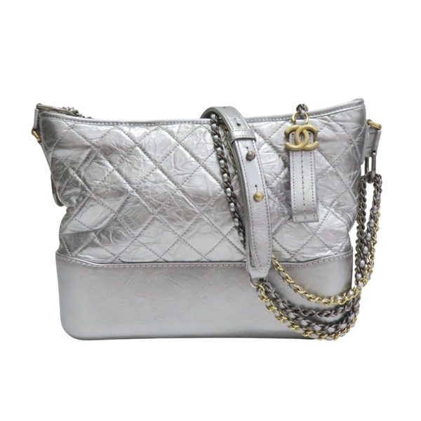銀色 牛皮 Gabrielle 流浪包 肩背包【CHANEL 香奈兒】 A93824