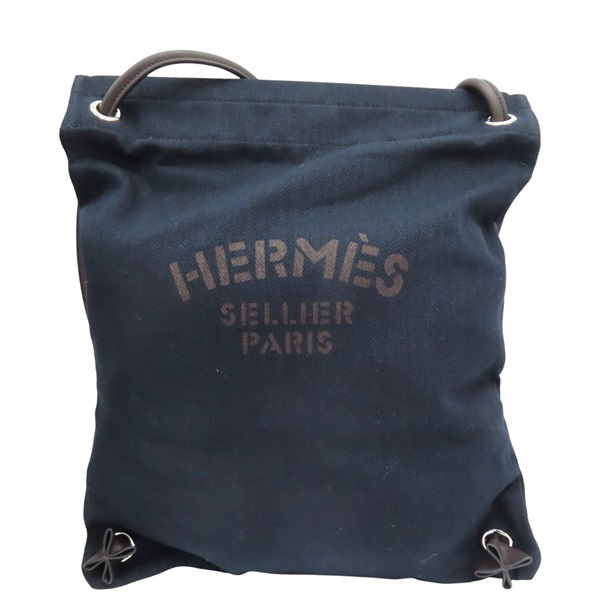 藍色 帆布 Aline Groom 肩背包 Z刻【HERMES 愛馬仕】