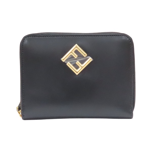 黑色 牛皮 Diamonds 拉鍊短夾【FENDI 芬迪】