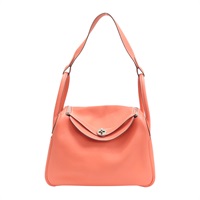 龍蝦粉色 Taurillon牛革 Lindy 30 肩背包 □Q刻 銀扣【HERMES 愛馬仕】