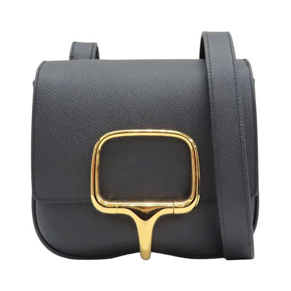 黑色 Epsom牛革 Della Cavalleria 肩背包 B刻 金扣【HERMES 愛馬仕】