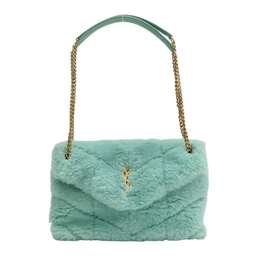 綠色 羊毛 羊皮 LouLou Puffer 肩背包【SAINT LAURENT YSL 聖羅蘭】 577476