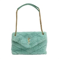 綠色 羊毛 羊皮 LouLou Puffer 肩背包【SAINT LAURENT YSL 聖羅蘭】 577476