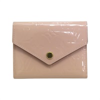 粉色 原花漆皮 三折短夾 刻字 M62728【LOUIS VUITTON LV 路易威登】 M62728