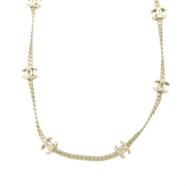 淺金色 鍍金 Coco Mark 長項鏈【CHANEL 香奈兒】 ABE260