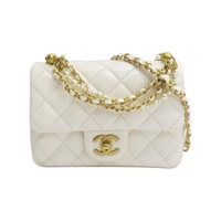 白色 菱格紋 牛皮  Mini Flap Bag 肩背包【CHANEL 香奈兒】 AS4384B15773U3527