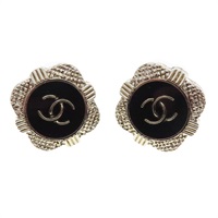 黑/淺金 雙C 針式耳環【CHANEL 香奈兒】