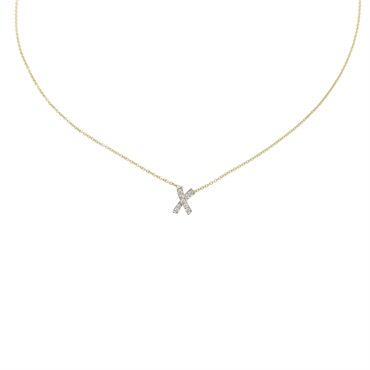 18C黃白K金 Paloma Picasso X Kiss 項鍊【Tiffany & Co 蒂芬妮】