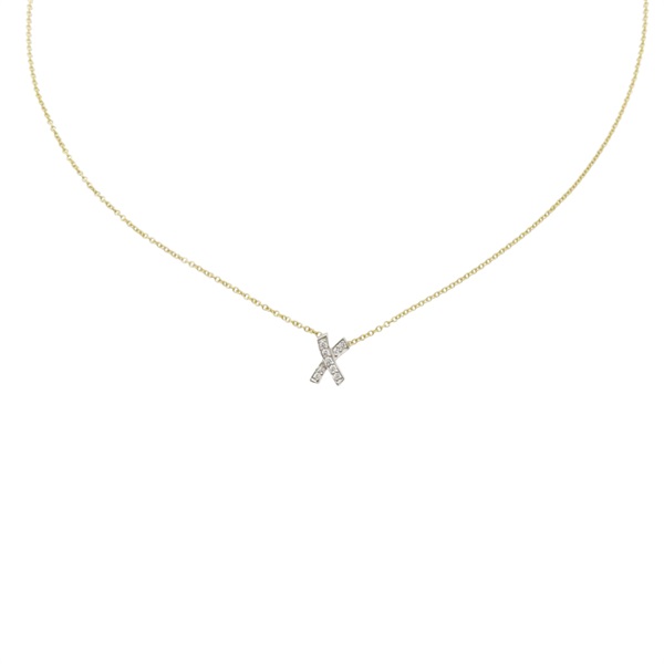 18C黃白K金 Paloma Picasso X Kiss 項鍊【Tiffany & Co 蒂芬妮】