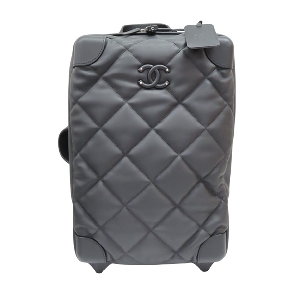 黑色 菱格紋牛皮 行李箱【CHANEL 香奈兒】