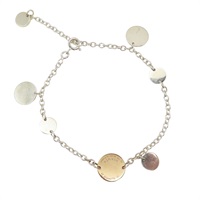 925純銀 18K玫瑰金 手鏈【HERMES 愛馬仕】