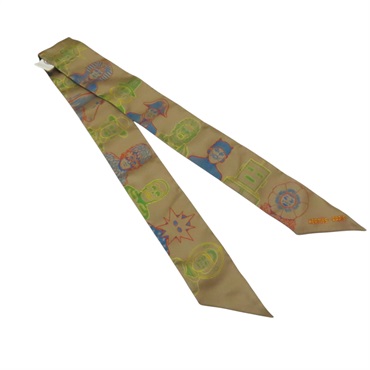 淺棕色 人像圖 絲綢 Dress Code Twilly 絲巾【HERMES 愛馬仕】 H063780S