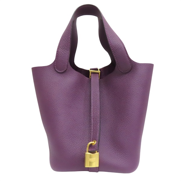 黑醋栗紫 Taurillon牛皮 Picotin Lock 18 手提包 U刻【HERMES 愛馬仕】 H073597CCN5