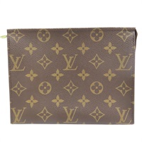 棕色 原花 PVC塗層帆布 Poche Toilette 19 手拿包【LOUIS VUITTON LV 路易威登】 M47544