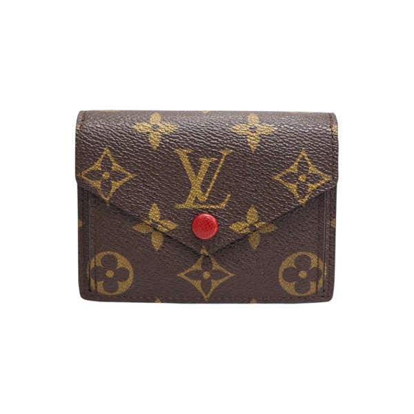 棕色 原花帆布 Marie 扣式 短夾【LOUIS VUITTON LV 路易威登】 M93802