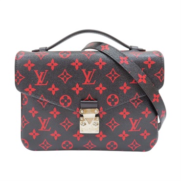 黑/紅色 原花帆布 Pochette Metis MM 兩用包【LOUIS VUITTON LV 路易威登】 M41462