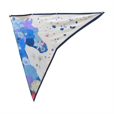 藍色 羊絨 Robe Legere 三角巾 圍巾【HERMES 愛馬仕】