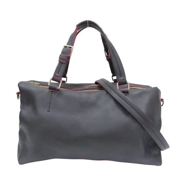 黑色 牛皮 3連拉鏈 波士頓包 兩用包【CELINE 賽琳】