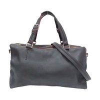 黑色 牛皮 3連拉鏈 波士頓包 兩用包【CELINE 賽琳】