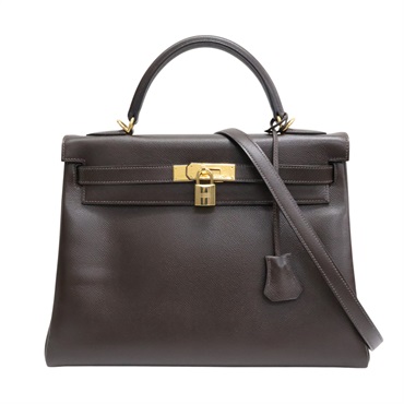 46 烏木色 牛皮 Kelly 32 兩用包 口D刻【HERMES 愛馬仕】