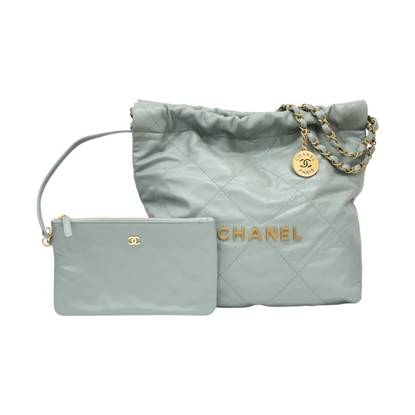 藍綠色 牛皮 22 鍊帶 肩背包 AS3260【CHANEL 香奈兒】 AS3260