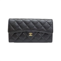 黑色 菱格紋 牛皮 Classic 扣式 長夾【CHANEL 香奈兒】 AP0241